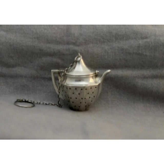 1940s Sterling Miniature Teapot Tea Strainer For Sale - Image 5 of 9