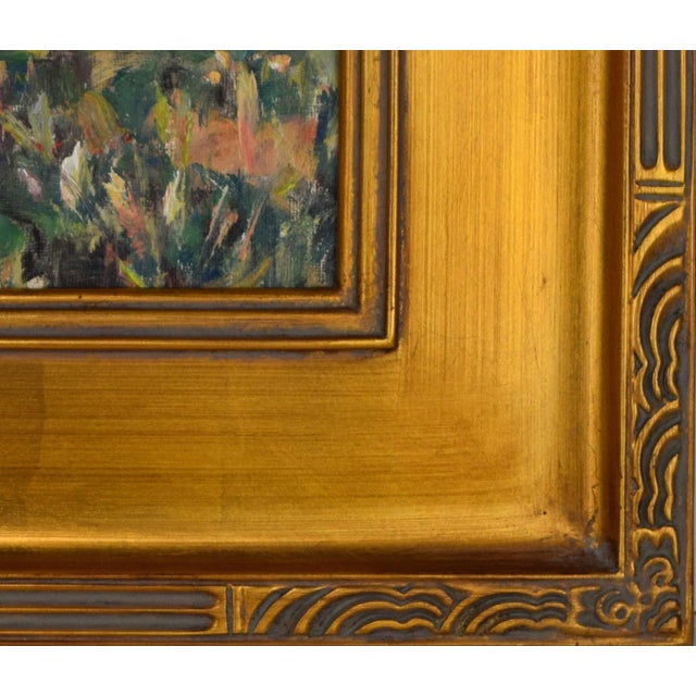 Contemporary Impressionist Landscape Painting With Flowers For Sale - Image 4 of 5