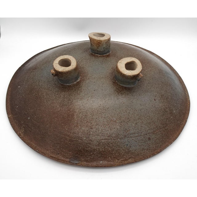 Ceramic Vintage Brutalist Ceramic Footed Bowl, 1980s For Sale - Image 7 of 12