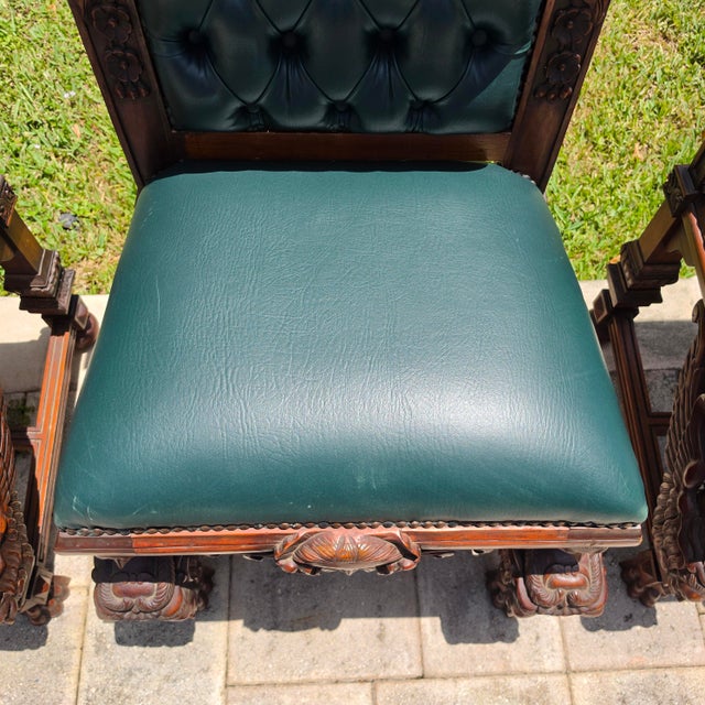 Antique Italian Renaissance Revival Hand Carved Dining Chairs Set of 4 For Sale In Miami - Image 6 of 18