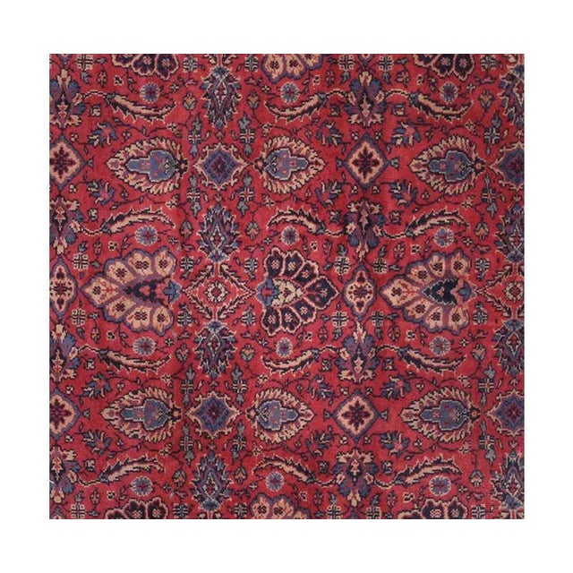 1950s 1950s Handwoven Turkish Sparta Area Rug 8'×8'9" For Sale - Image 5 of 6