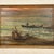 Sky Blue Antique Italian Coastal Village Fishermen Oil Painting – Salvaged Canvas Fragment For Sale - Image 8 of 12