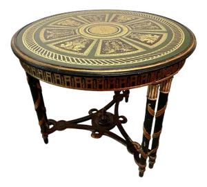 Hollywood Regency French Neoclassical Style Églomisé Center Table, End Table