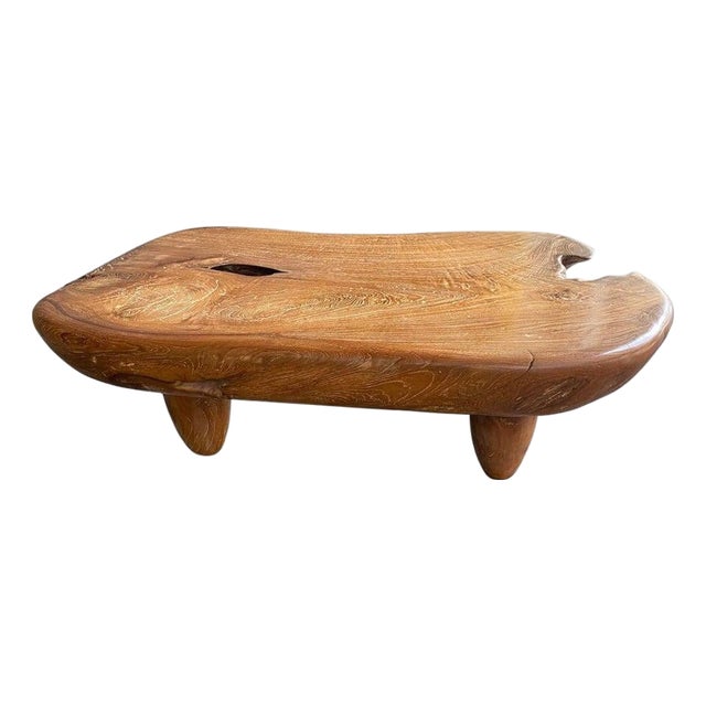 Andrianna Shamaris Mid Century Couture Teak Wood Coffee Table For Sale