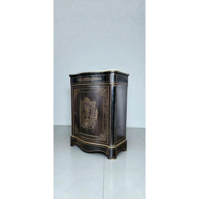 Napoleon III Console Table in Brass and Wood For Sale - Image 4 of 10