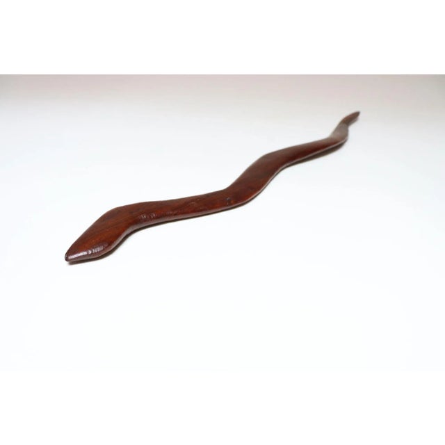 Folk Art American Folk Art Hand-Carved Rosewood Snake For Sale - Image 3 of 12