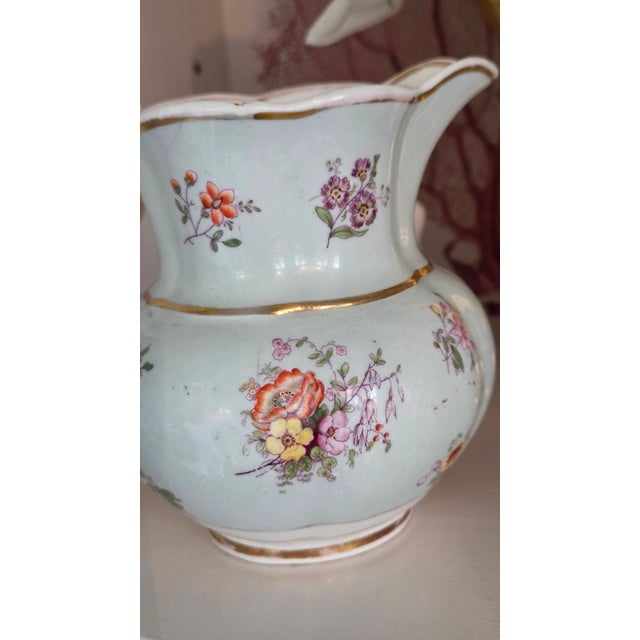 1900s Continental Floral Porcelain Petite Pitcher With Gilt Accents For Sale In New York - Image 6 of 12