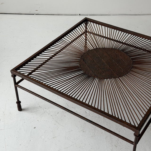 c. 20th Century. USA. Metal construction with welded sun motif. Could add inset glass as well.