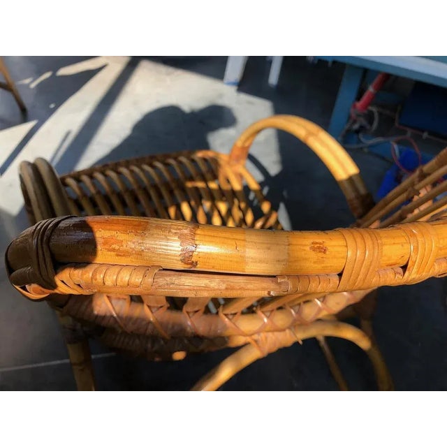 Vintage Bamboo Lounge Chair, 1980s For Sale - Image 4 of 8