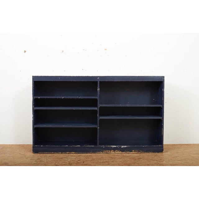 Mid-Century Modern Fir Shelf in Dark Blue, Switzerland, 1950s For Sale - Image 3 of 14