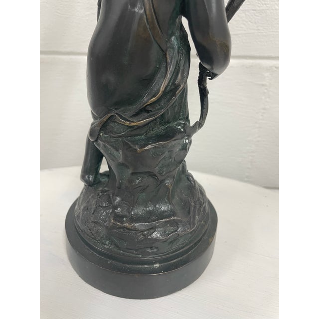 Ebony 19th Century Italian Bronze and Iron Cherub Candelabra Sculpture For Sale - Image 8 of 10