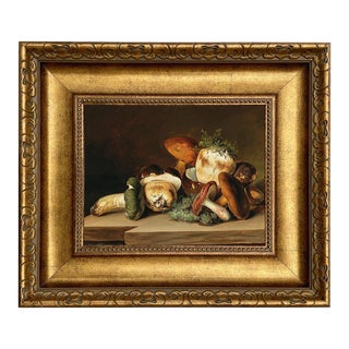 Penny Buns Mushroom Framed Oil Painting Print on Canvas, 8x10" For Sale