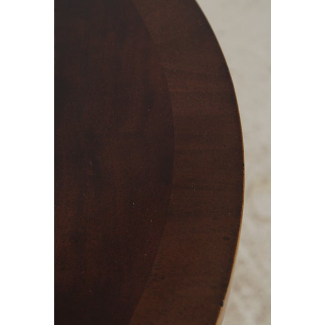 Maitland Smith Round Mahogany Pedestal Lamp Table For Sale - Image 13 of 16