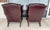 Mid 20th Century Pair of Vintage Maroon Leather Wingback Chairs by Classic Leather For Sale - Image 5 of 17