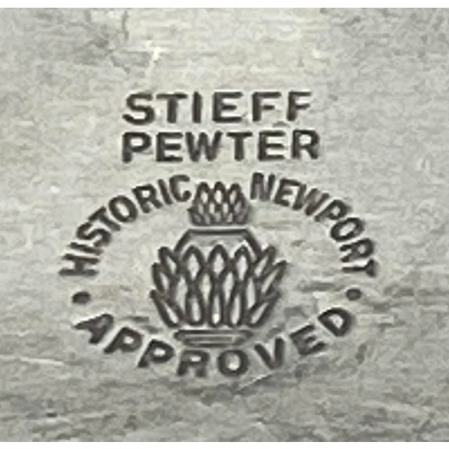 The Stieff Co. Mid 20th Century Vintage Stieff Pewter Vodka Decanter Label Tag For Sale - Image 4 of 10
