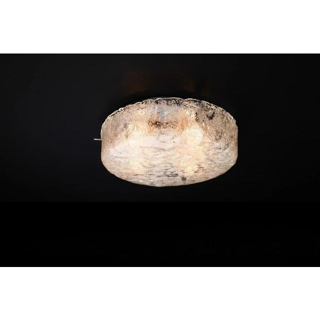 Mid-Century Modern Frosted Ice Glass Ceiling Light from Kaiser Leuchten, Germany, 1960s For Sale - Image 11 of 14