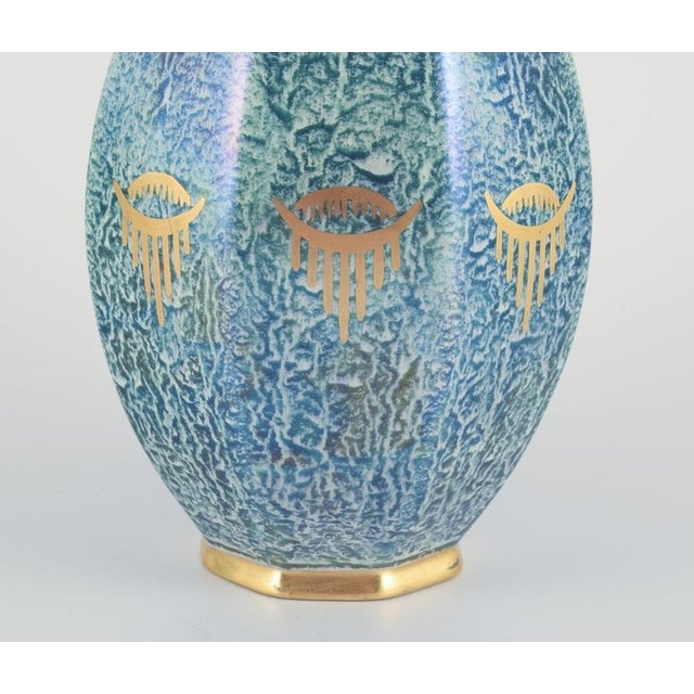 Octagonal Vase in Art Pottery by Josef Ekberg for Gustavsberg, 1940s For Sale - Image 3 of 8