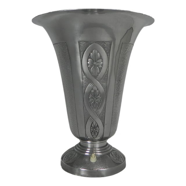Art Deco Aluminium Uplight Table Lamp, 1930s For Sale