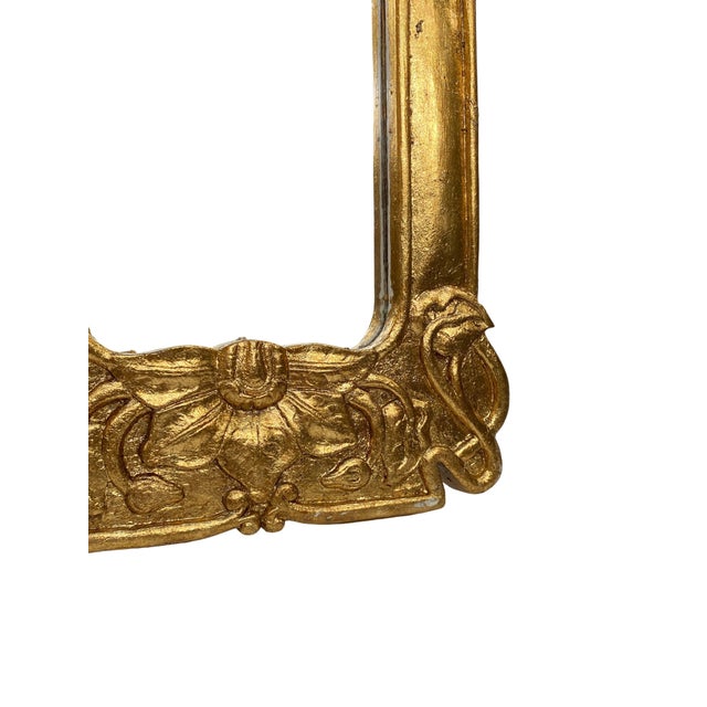 Large Art Nouveau Style Mirror in Gilded Wood, 1960s For Sale - Image 4 of 11