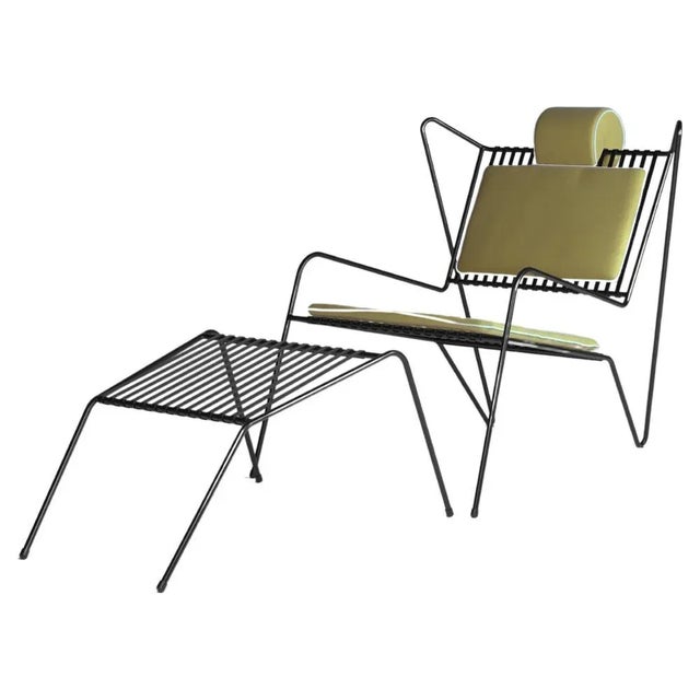 Set of Black Capri Easy Lounge Chair with Cushions and Ottoman from Cools Collection For Sale - Image 9 of 9