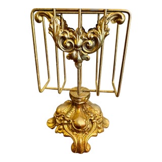 Gilt Guest Towel Holder For Sale