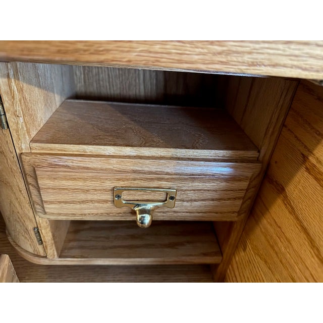 Wood Late 20th Century Rolltop Secretary Desk For Sale - Image 7 of 11