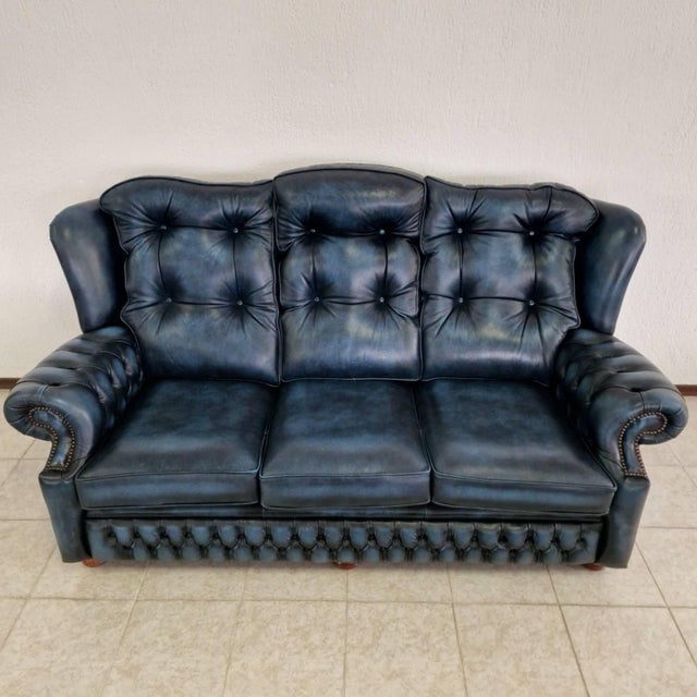 Vintage Chesterfield 3/1/1 Living Room Set, 2000s, Set of 3 For Sale - Image 3 of 11