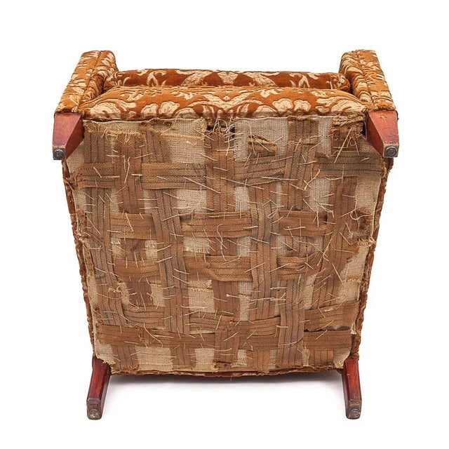 Silk Velvet Lounge Chair, 1900s For Sale - Image 5 of 12