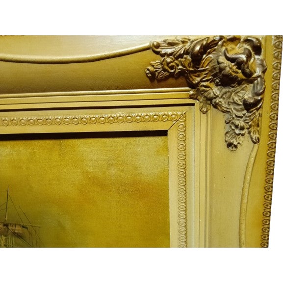 1960s 1960s Renato Longanesi Original Nautical Sign Painting (Custom Frame) For Sale - Image 5 of 5