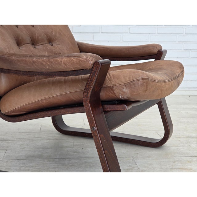Mid-Century Modern Vintage Danish Lounge Chair in Leather by Georg Thams, 1970s For Sale - Image 3 of 18