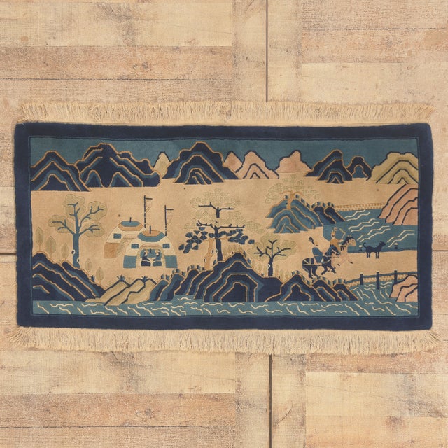 Antique Chinese Pictorial Baotou Rug, 02'01 X 04'02 For Sale - Image 10 of 10