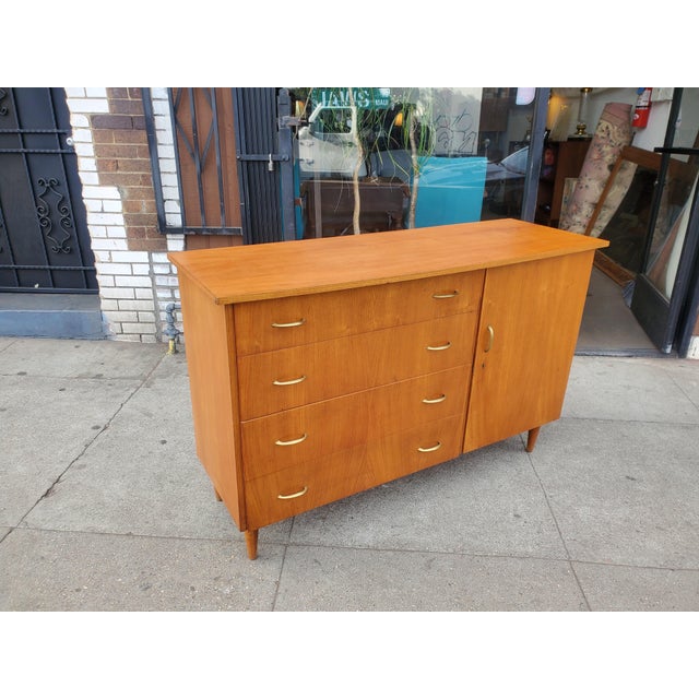 Brown 1950s Vintage Mid-Century Credenza For Sale - Image 8 of 12