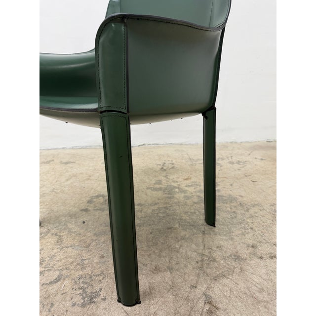 Mid-Century Brazilian Modern De Couro Leather Dining Armchairs - Set of Four For Sale - Image 10 of 17
