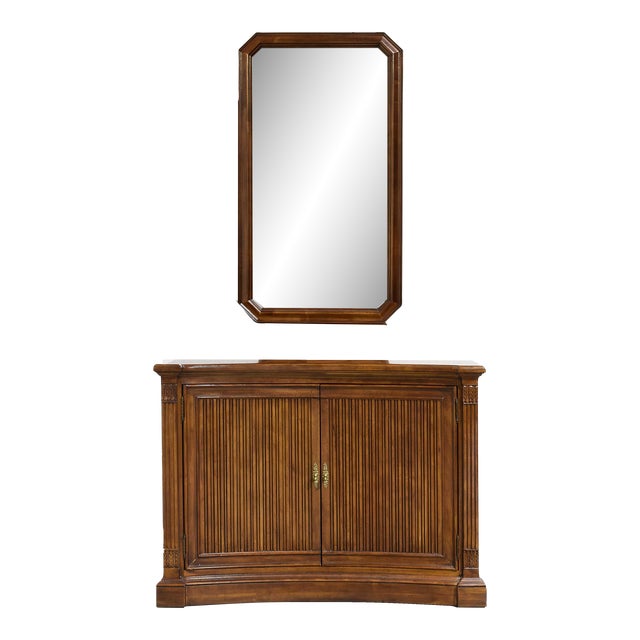 Mid Century Console Table & Mirror Set Laureate Collection by Drexel Heritage For Sale