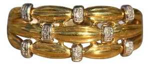 The Charis: Ladies 18K Yellow Gold Wide Band set with Diamonds