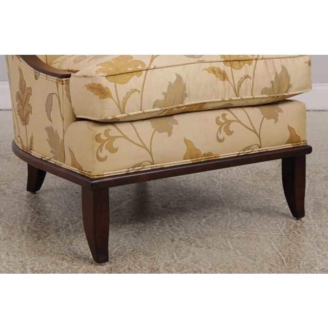 Pair of Drexel Heritage Upholstered Mahogany Slipper Chairs For Sale - Image 10 of 18
