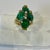 7.5 Carat Natural 4 Oval Cut Emerald & Diamond Flower Ring 18 Karat Yellow Gold, Size 3.75 For Sale - Image 12 of 18