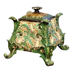 Mid 20th Century Rococo Style Paint Decorated Resin Table Box
