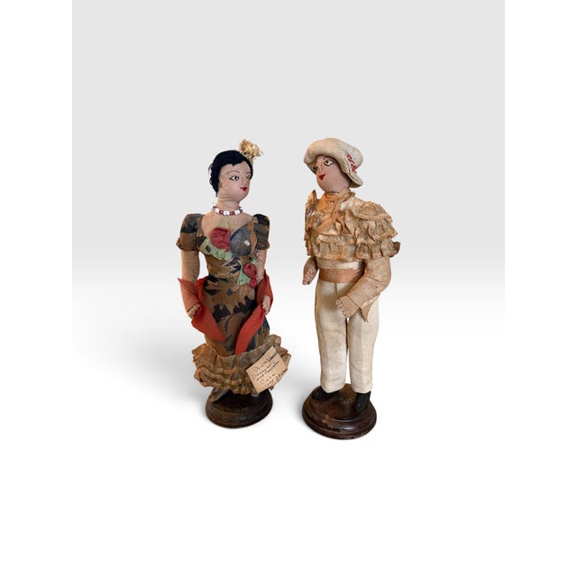 1930s 1939 Cuban Handmade Rumba Dancers & Orchestra Folk Art Dolls by D. P. Ware – Set of 6 For Sale - Image 5 of 12