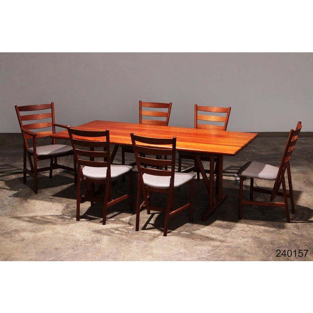 Dining Room Table with Chairs from Hansen Sorensen, Denmark, 1970s, Set of 7 For Sale - Image 17 of 17