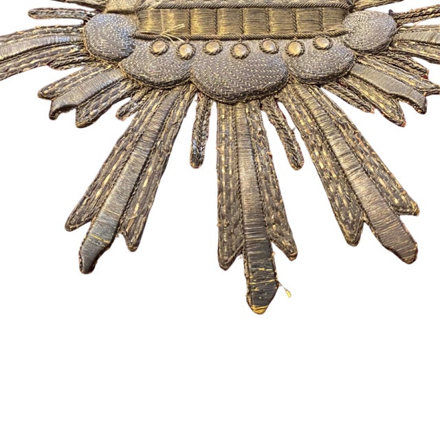 19th-Century Ecclesiastical Velvet Pillow With Agnus Dei Bullion Embroidery For Sale - Image 10 of 18