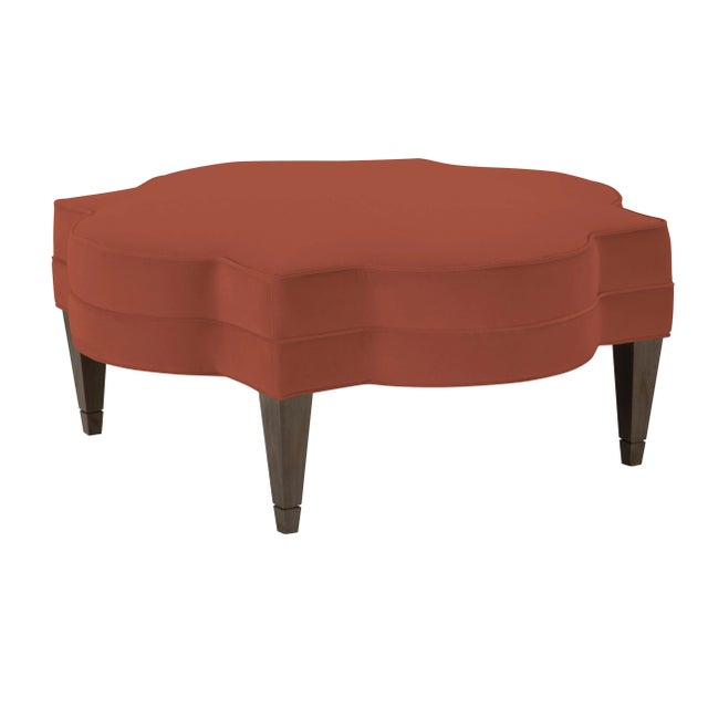 Not Yet Made - Made To Order Belle Etoile Ottoman, Heirloom Red Velvet For Sale - Image 5 of 5