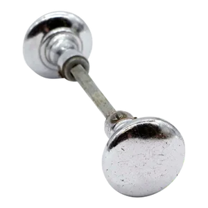 Vintage Chrome Over Brass Pair of Passage Door Knobs
