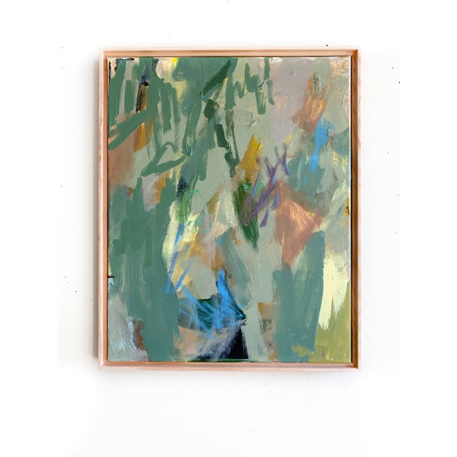 "Moss Grass" Pair of Original Paintings by Jessalin Beutler For Sale - Image 9 of 9