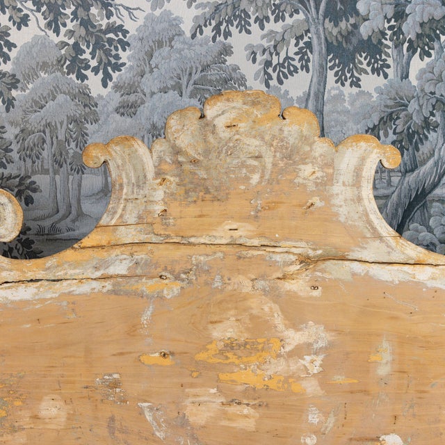 Wood 18th C. Italian Baroque Cassapanca Storage Bench in Original Paint For Sale - Image 7 of 17