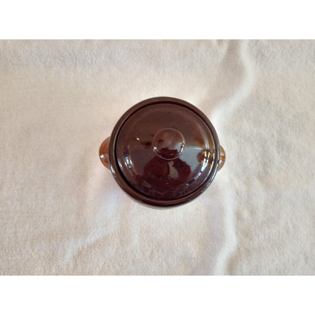 Vintage Stoneware Brown Glaze 4 1/2" Bean Pot For Sale In Saint Louis - Image 6 of 7