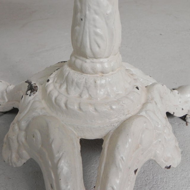 Bistro Table with Cast Iron Legs and Marble Top, 1920s For Sale - Image 12 of 18