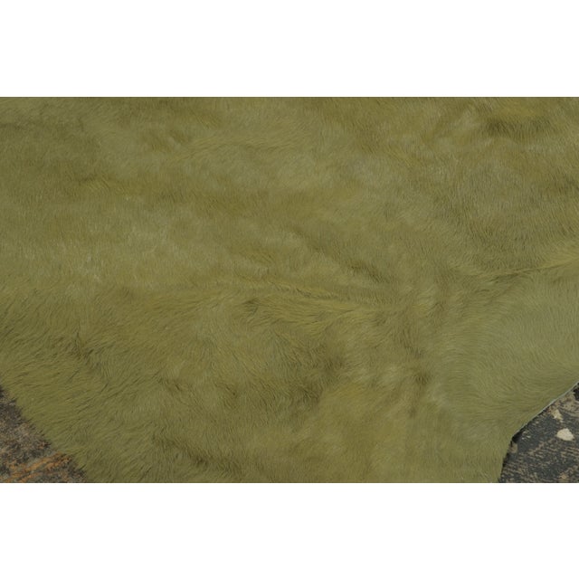 Animal Skin Rug & Kilim’s Contemporary Cowhide Solid Rug in Sage Green Hues For Sale - Image 7 of 9