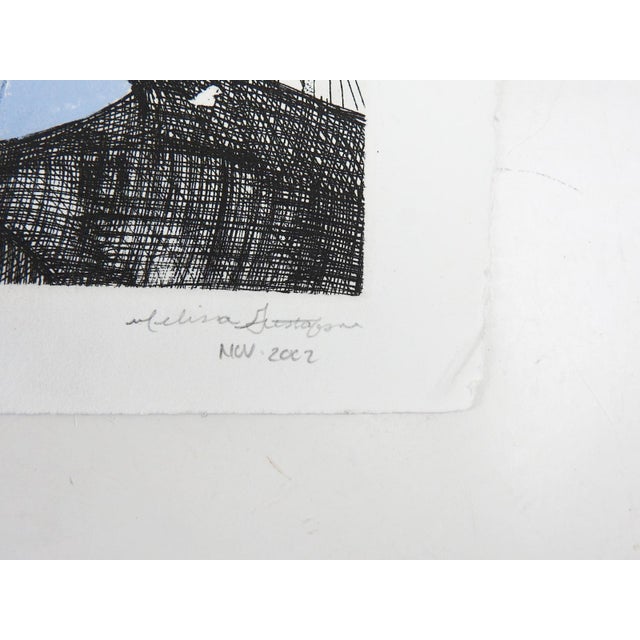 Contemporary Abstract Bird Blue Footed Booby Etching For Sale - Image 4 of 5