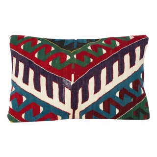 14"x24" Vintage Kilim Cushion Cover. Pillowcase. Turkish Lumbar Pillow Cover For Sale